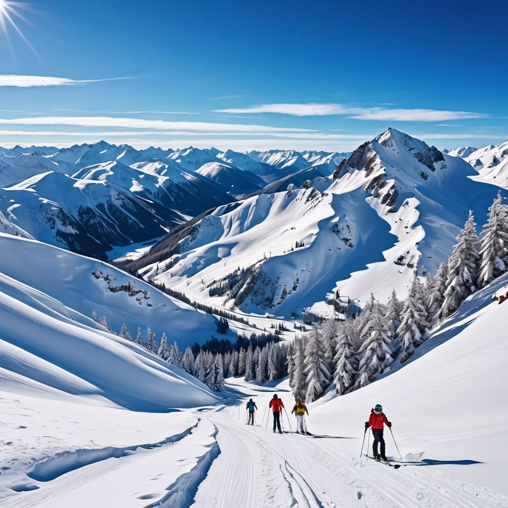 Eine Sportart, bei der Athleten auf speziell präparierten Pisten mit Skiern den Berg hinunterfahren.